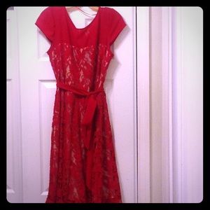 Lady in Red.. Lacey red dress